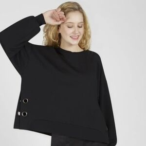 NWT🆕️ Renuar Black Oversized Grommets Sweatshirt XXL